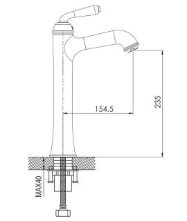 Смеситель для раковины Rose R0211Q бронза